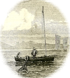 Oyster fishing off Prestonpans, 1862